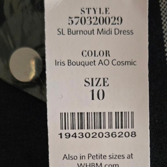 White House Black Market purple floral burnout midi halter dress. Size 10 - Picture 5 of 5